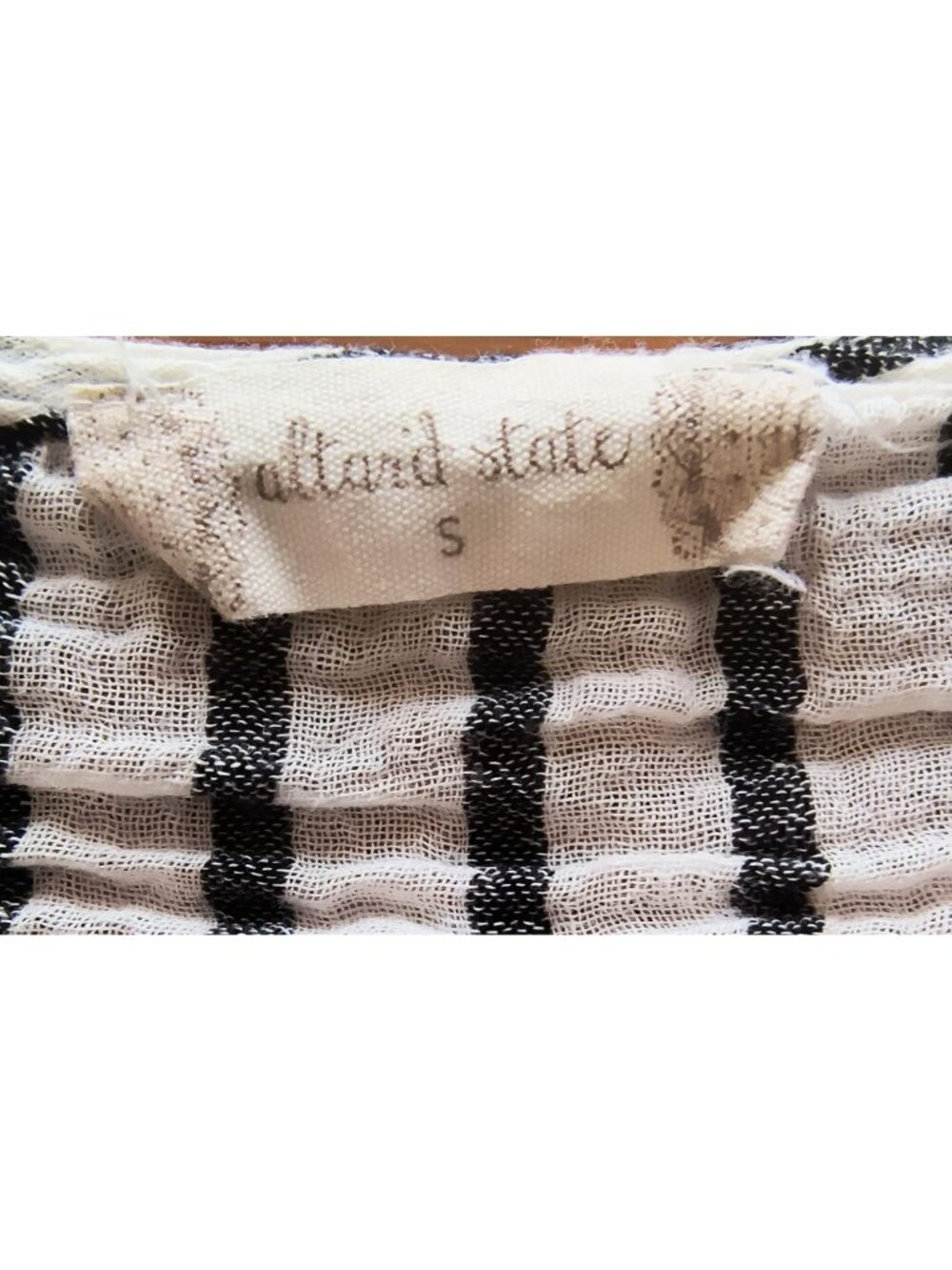 Altrd State S Gray White Stripe Wrap Crop Top Half Sleeve Gauze - Picture 2 of 5